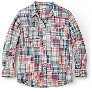 L.L. Bean Multicolor Plaid Cotton Button-Down Shirt